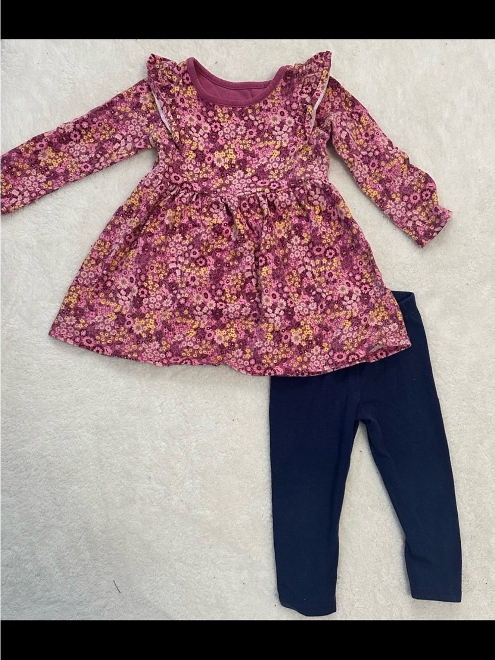 Garanimals Pink Floral Tunic & Navy Leggings Matching Set